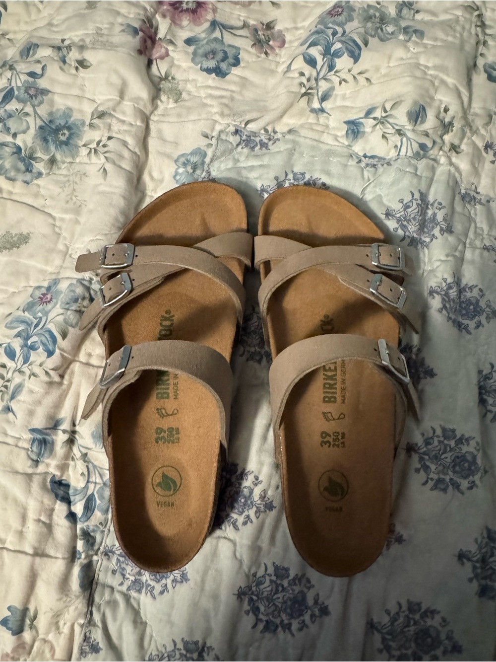 Birkenstock Women’s Franca Triple-Strap Sandals in Taupe